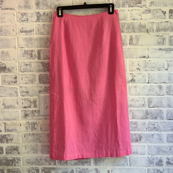 Miami Women’s Linen Blend Midi Skirt Side Button Lined Beach Coastal Size Small - Picture 5 of 10